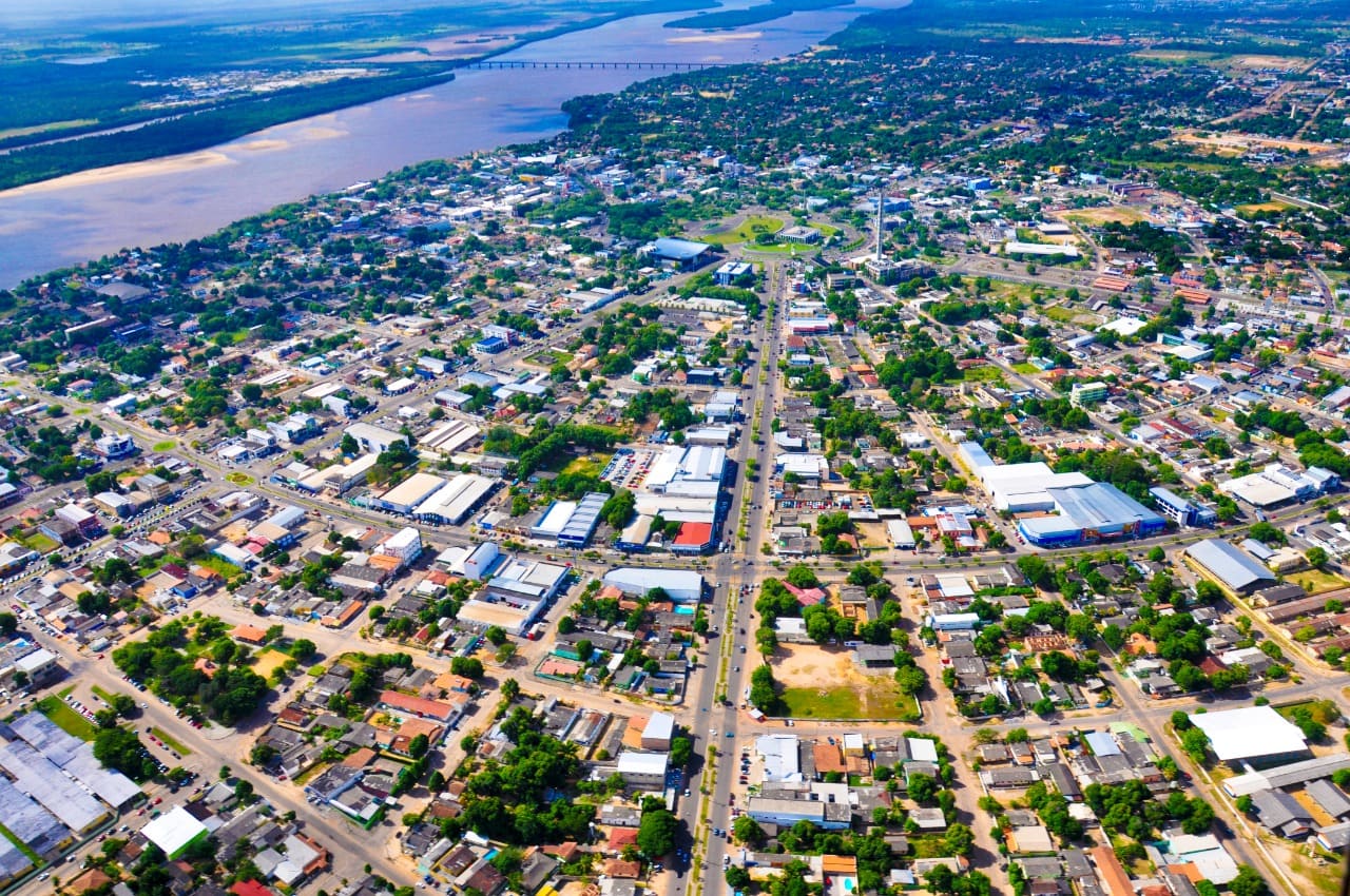 Vista aérea de Boa Vista - nossa equipe trabalha nesta bela cidade